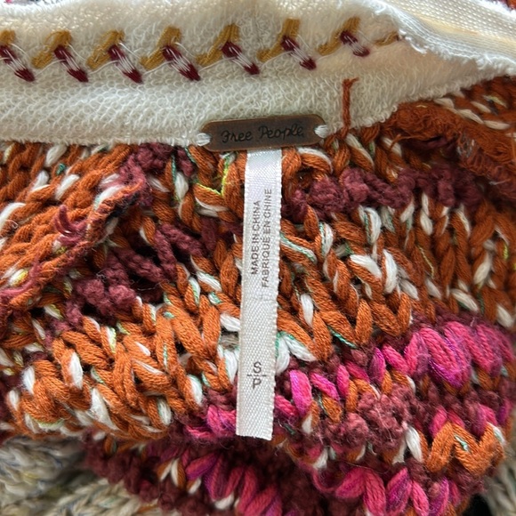 Free People Skies The Limit Cardigan Desert Dream Combo Longline Fringe Sz S - Picture 14 of 16